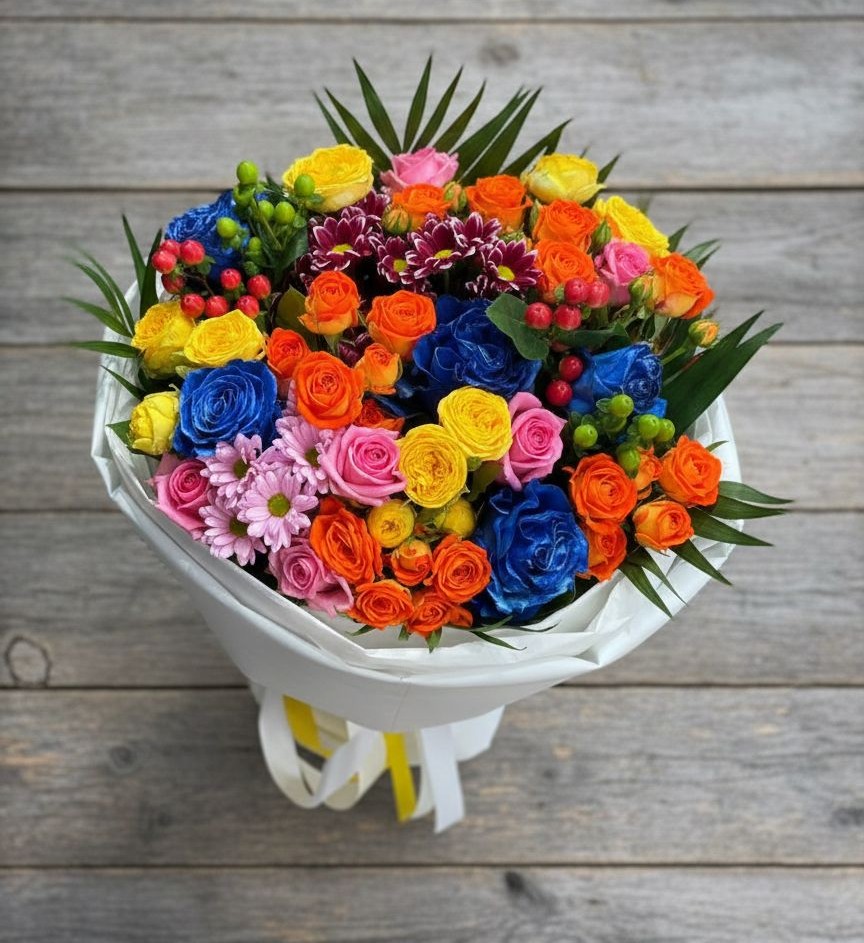 Букет цветов из: Розы и Хризантемы в Лесном Рязанской области