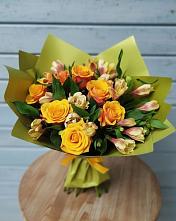 Букет цветов из:  Альстромерии и Розы в Лесном Рязанской области