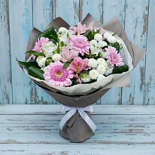 Букет цветов из:  Герберы, Альстромерии и Хризантемы в Лесном Рязанской области