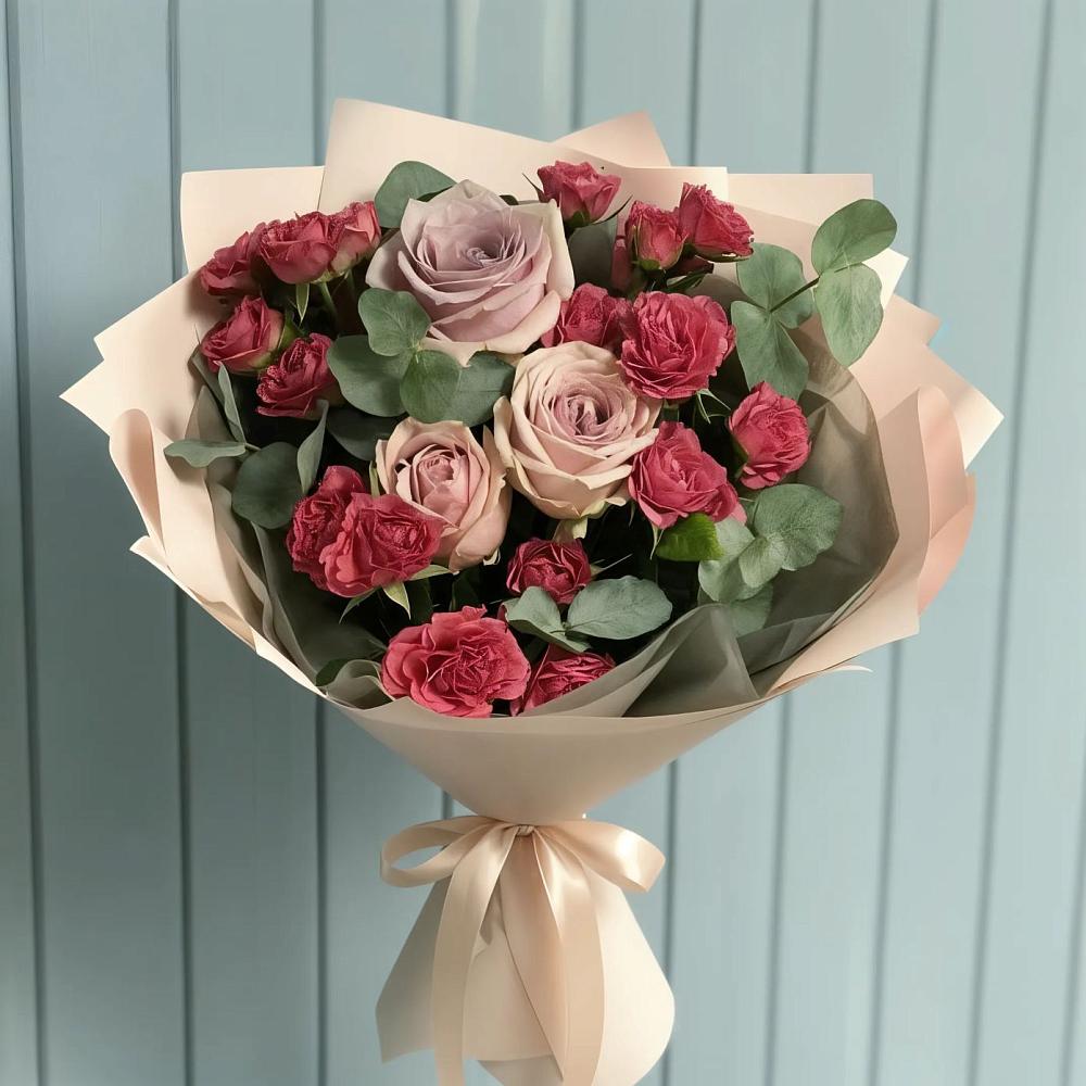 Букет цветов из: Гвоздики и Розы в Лесном Рязанской области