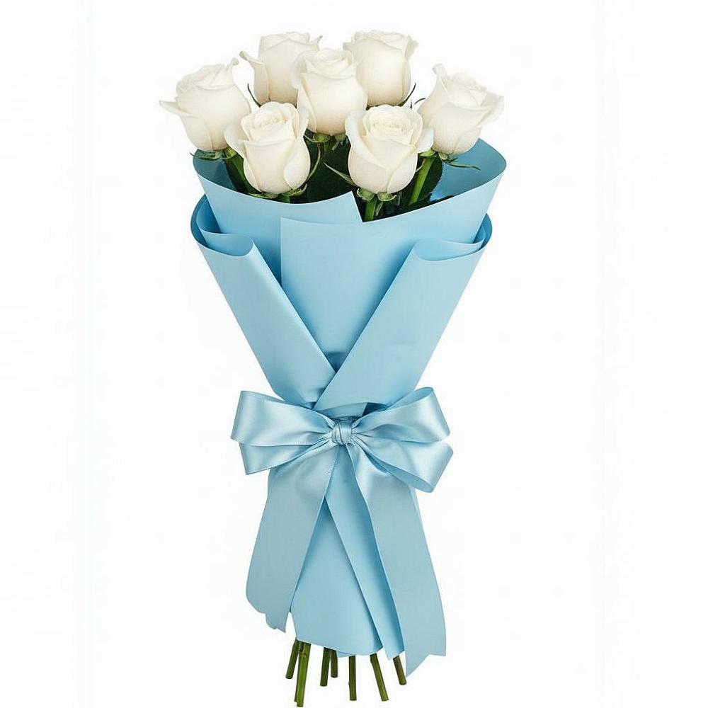 Букет 7 белых роз Проуд в Лесном Рязанской области