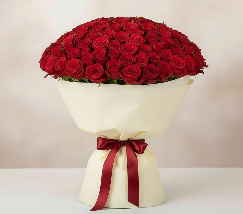 Букет 101 Красная роза Милано в Лесном Рязанской области