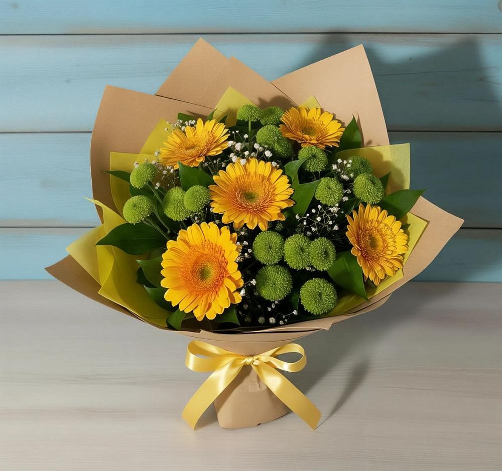 Букет цветов из: Герберы и Хризантемы в Лесном Рязанской области