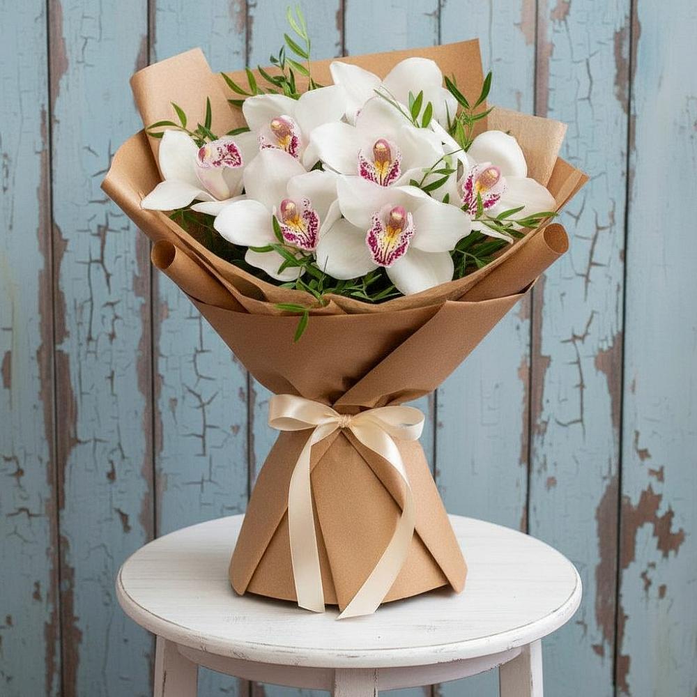 Букет цветов из: Орхидеи и Розы в Лесном Рязанской области