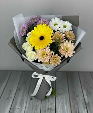 Букет цветов из:  Розы, Герберы и Хризантемы в Лесном Рязанской области