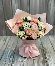 Букет цветов из:  Гвоздики, Розы и Хризантемы в Лесном Рязанской области