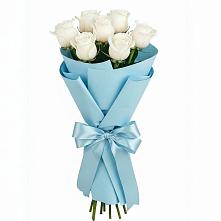 Букет 7 белых роз Проуд в Лесном Рязанской области