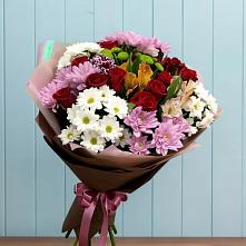 Букет цветов из:  Розы, Хризантемы и Альстромерии в Лесном Рязанской области