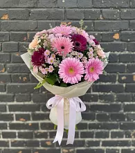 Букет цветов из:  Герберы и Хризантемы в Лесном Рязанской области