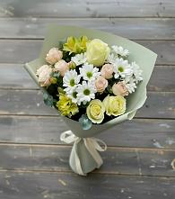 Букет цветов из:  Альстромерии, Розы и Хризантемы в Лесном Рязанской области