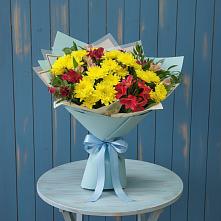Букет цветов из:  Альстромерии и Хризантемы #REPLACE_PRED# Лесном Рязанской области