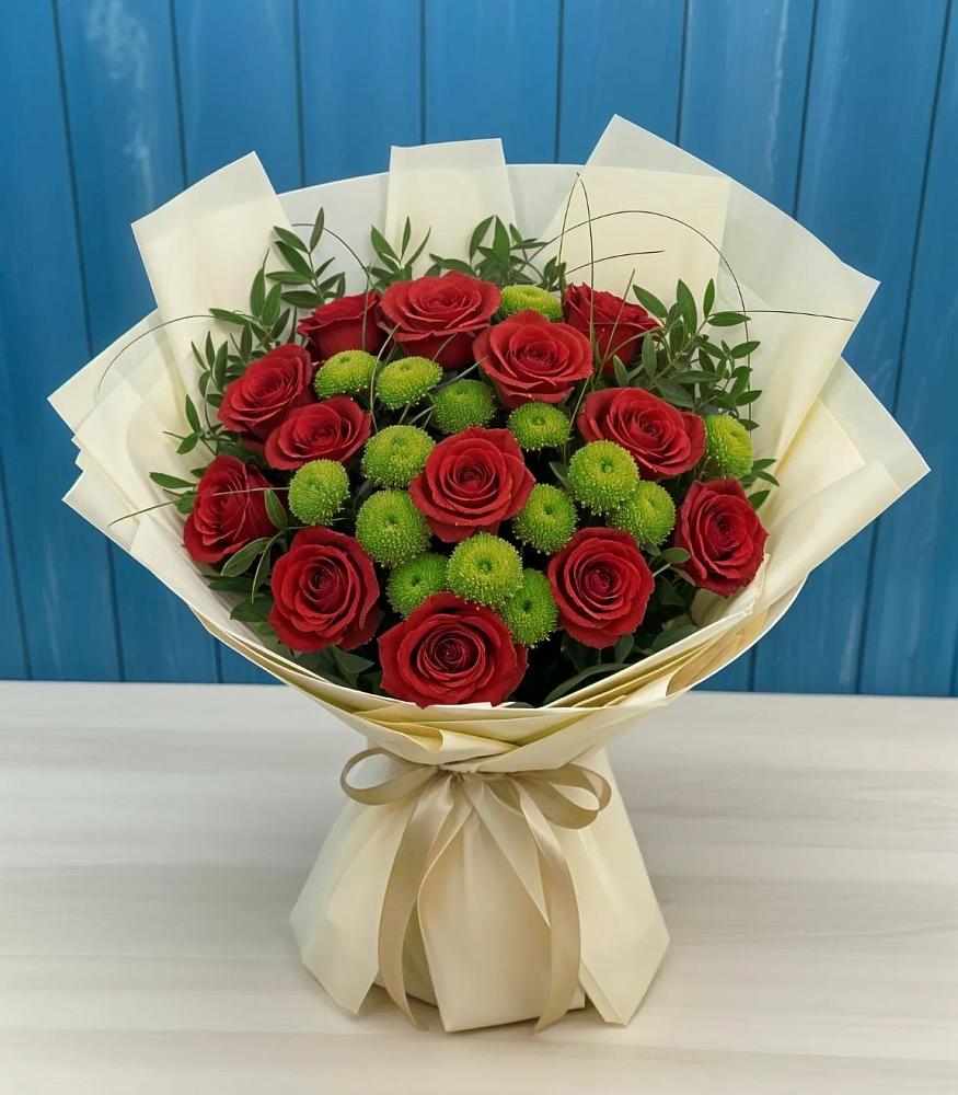 Букет цветов из: Розы и Хризантемы в Лесном Рязанской области