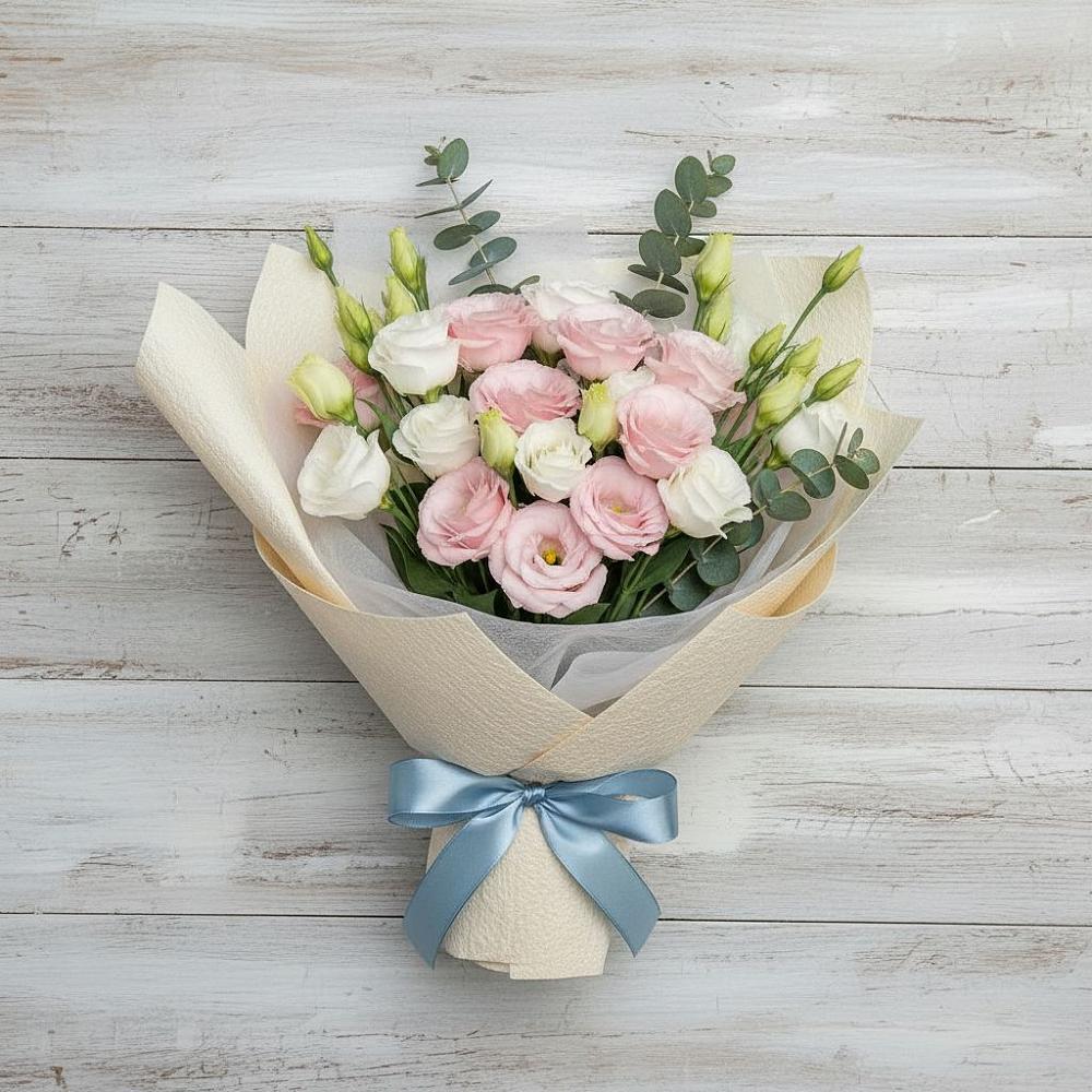 Букет цветов из: Лизиантусы в Лесном Рязанской области